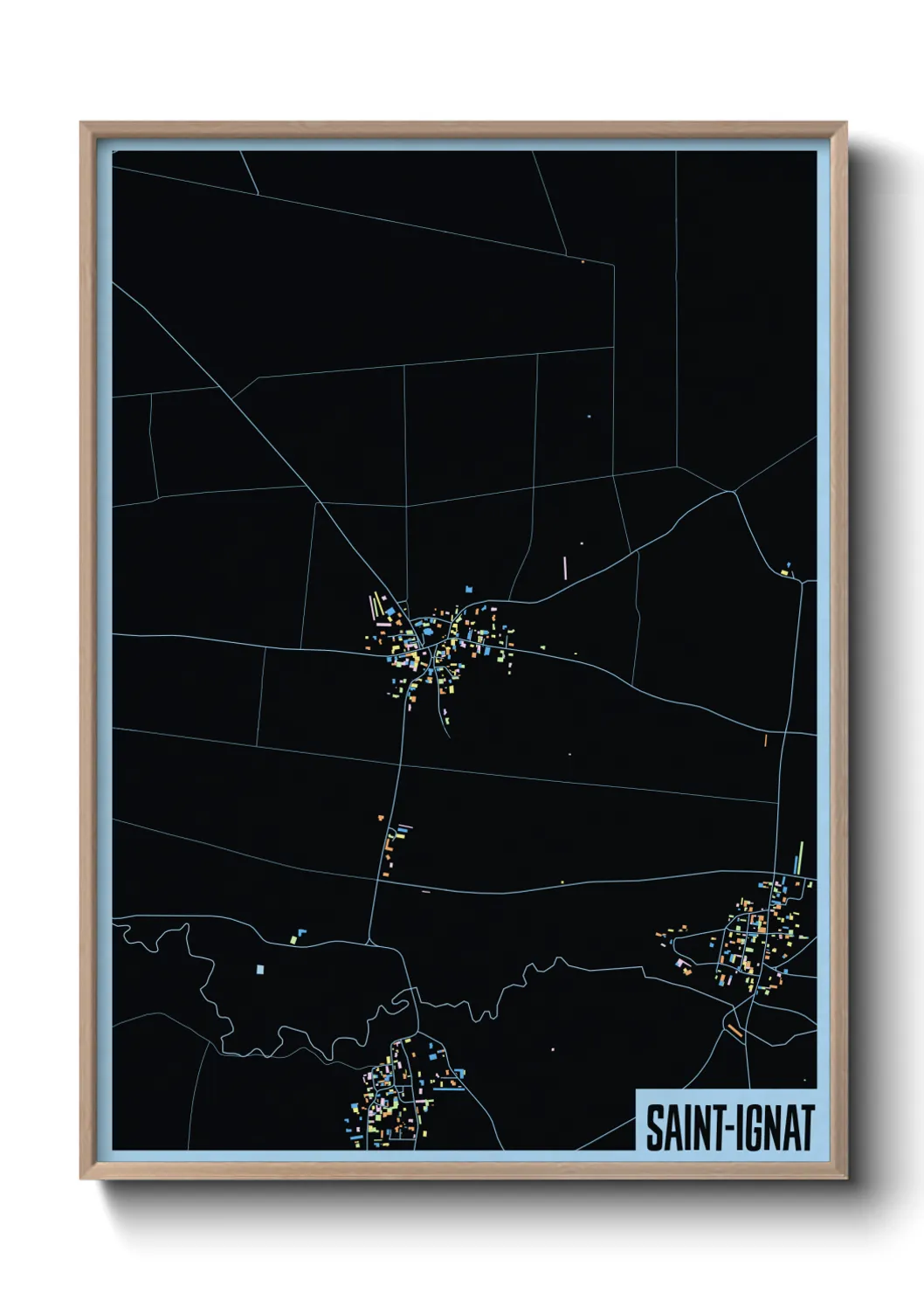 Une affiche de carte sur Saint-Ignat