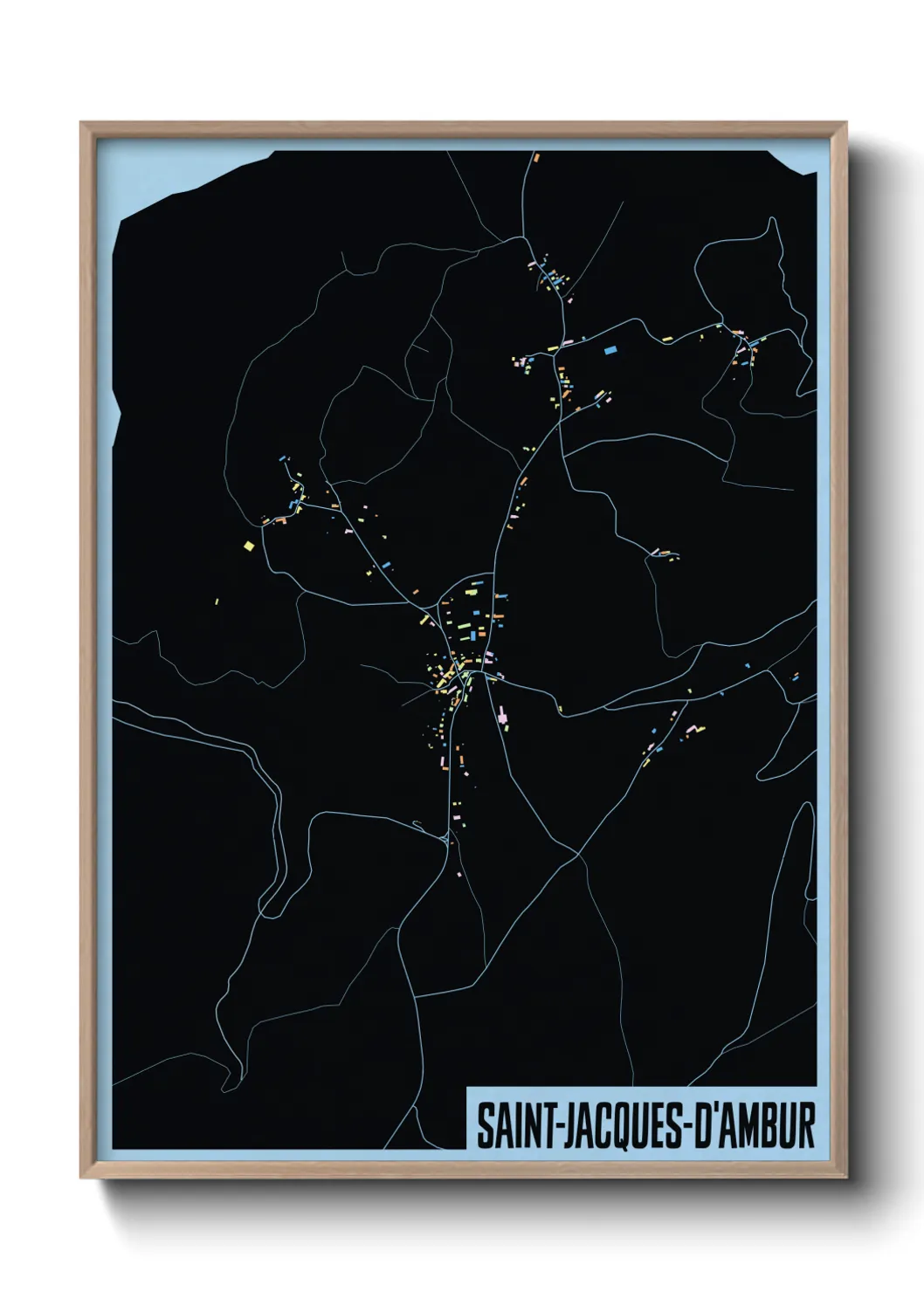 Une affiche de carte sur Saint-Jacques-d'Ambur