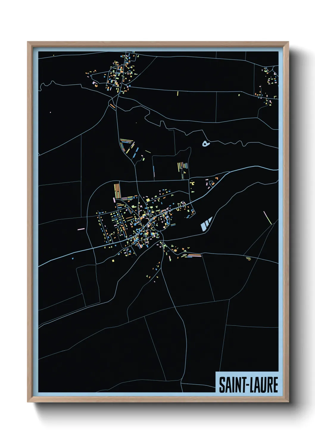 Une affiche de carte sur Saint-Laure