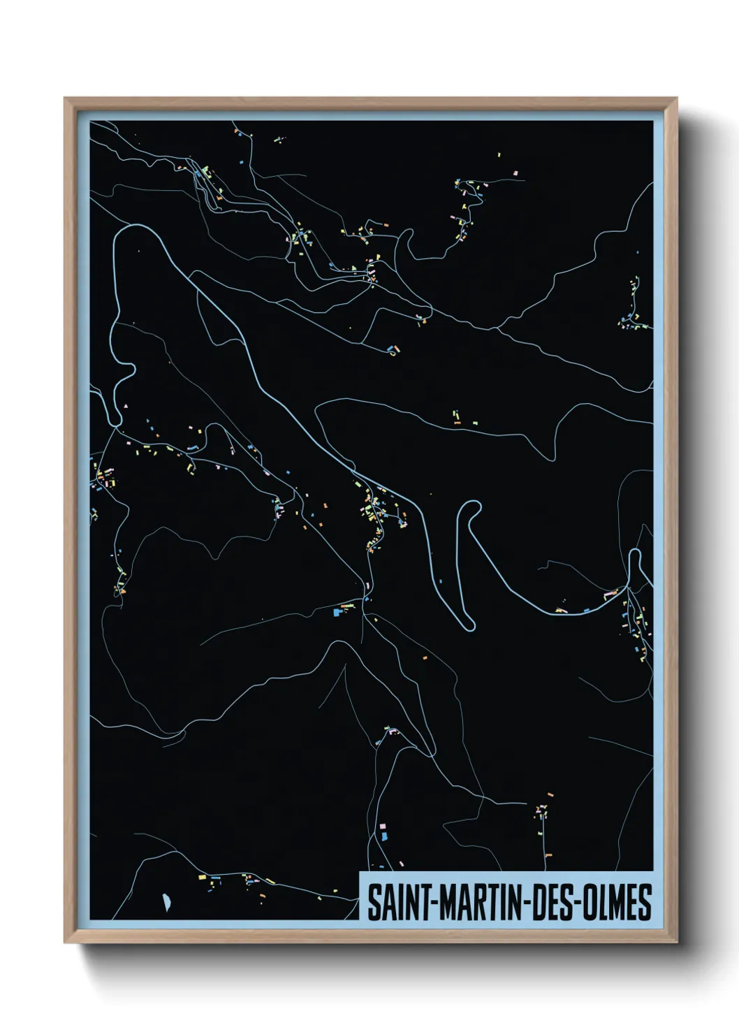 Une affiche de carte sur Saint-Martin-des-Olmes