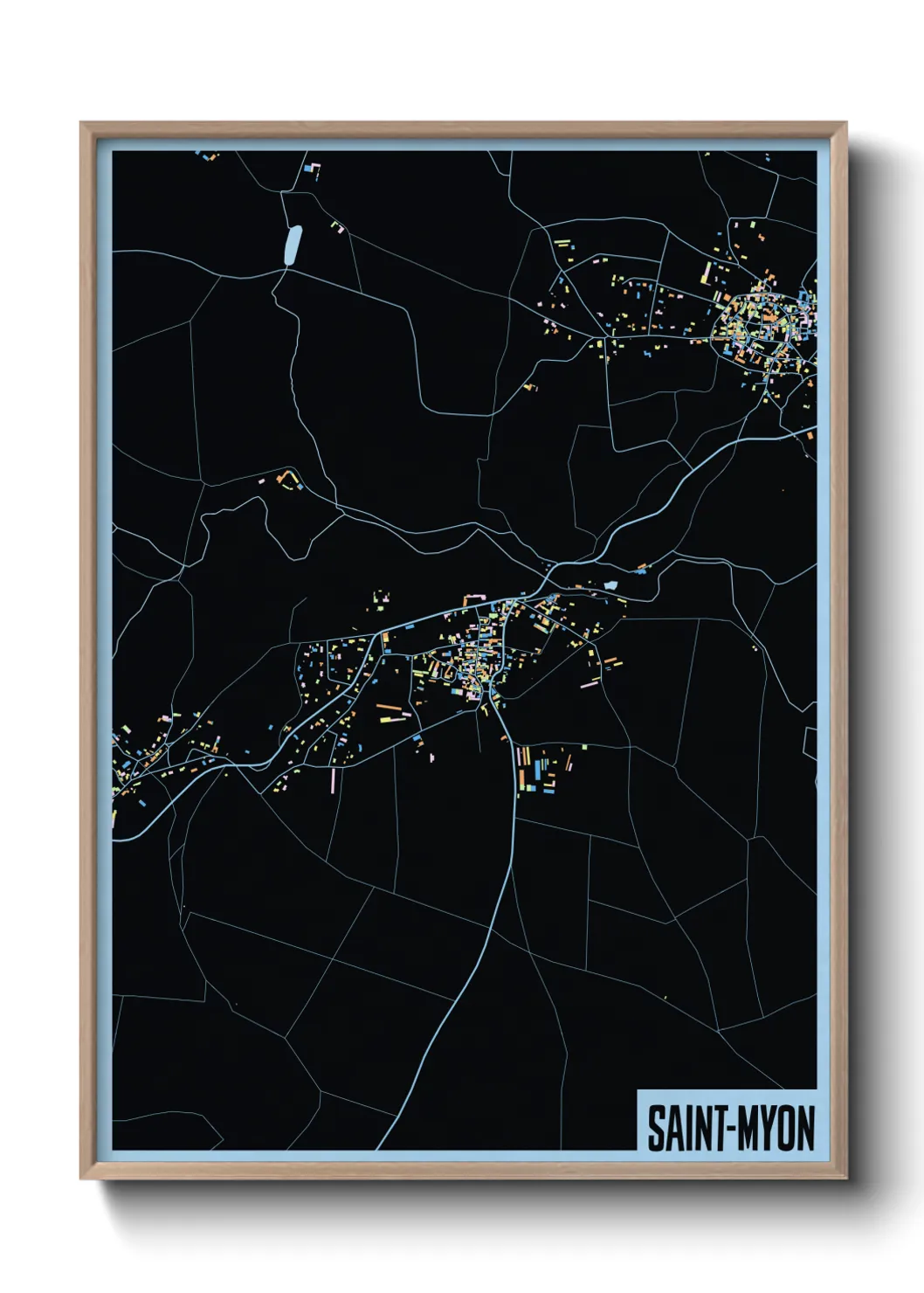 Une affiche de carte sur Saint-Myon