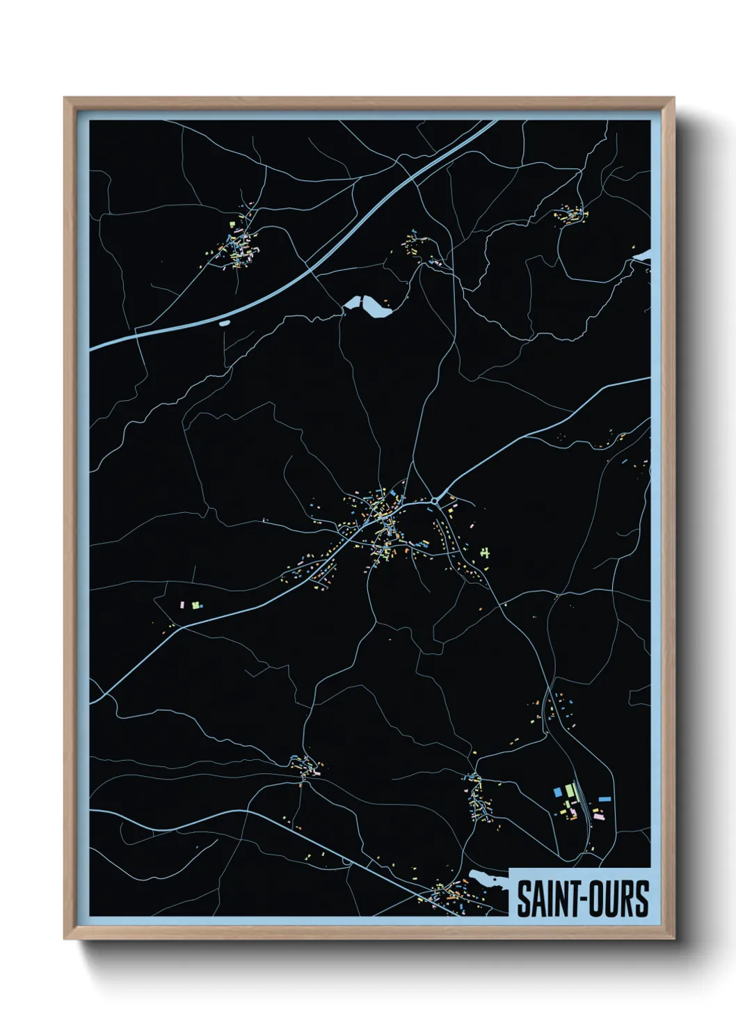 Une affiche de carte sur Saint-Ours