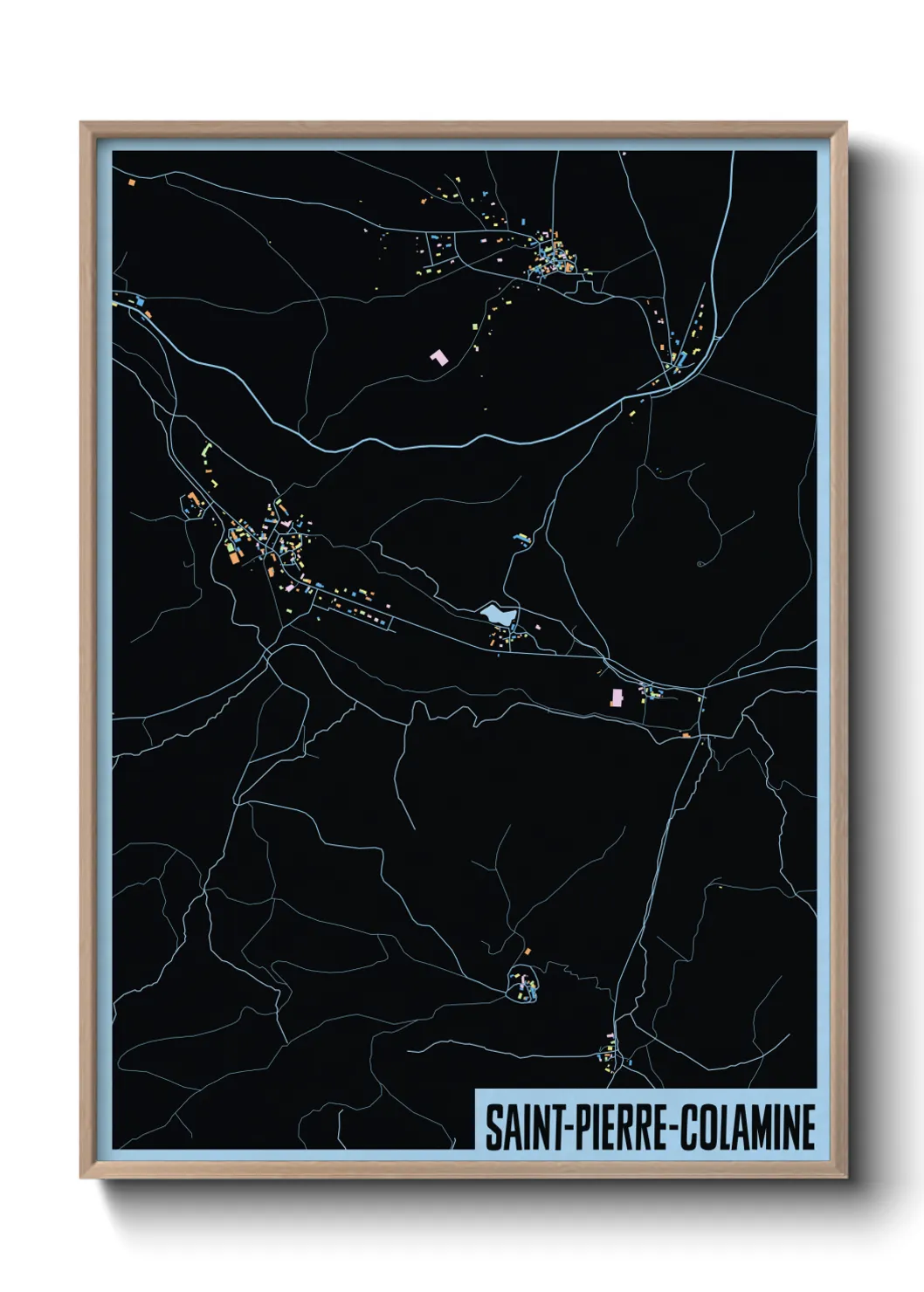 Une affiche de carte sur Saint-Pierre-Colamine