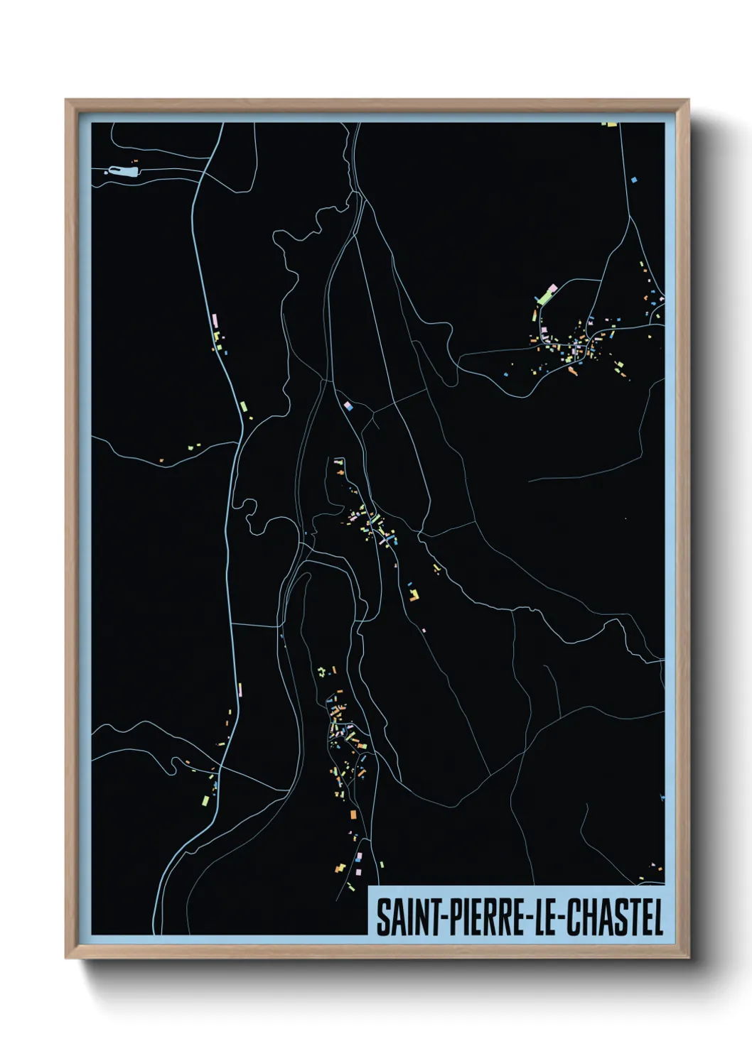 Une affiche de carte sur Saint-Pierre-le-Chastel