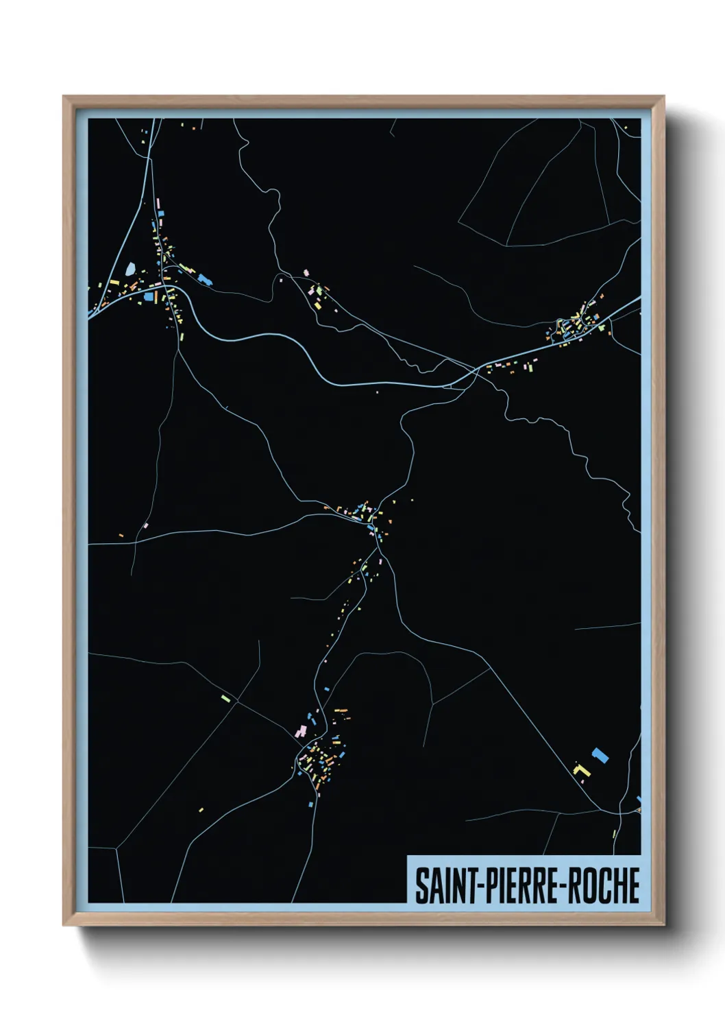 Une affiche de carte sur Saint-Pierre-Roche