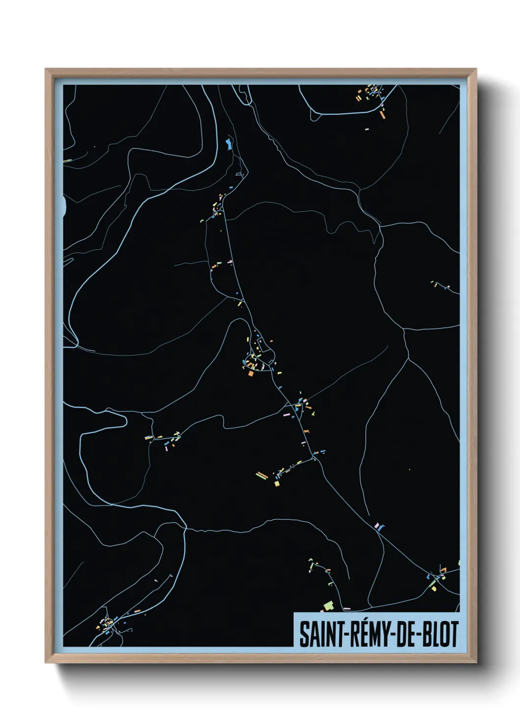 Une affiche de carte sur Saint-Rémy-de-Blot
