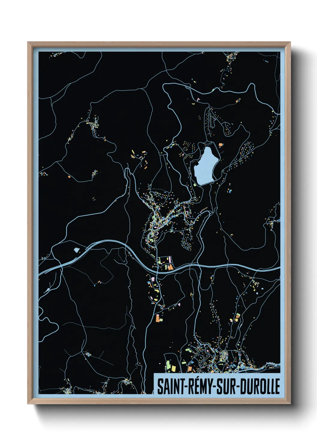 Une affiche de carte sur Saint-Rémy-sur-Durolle