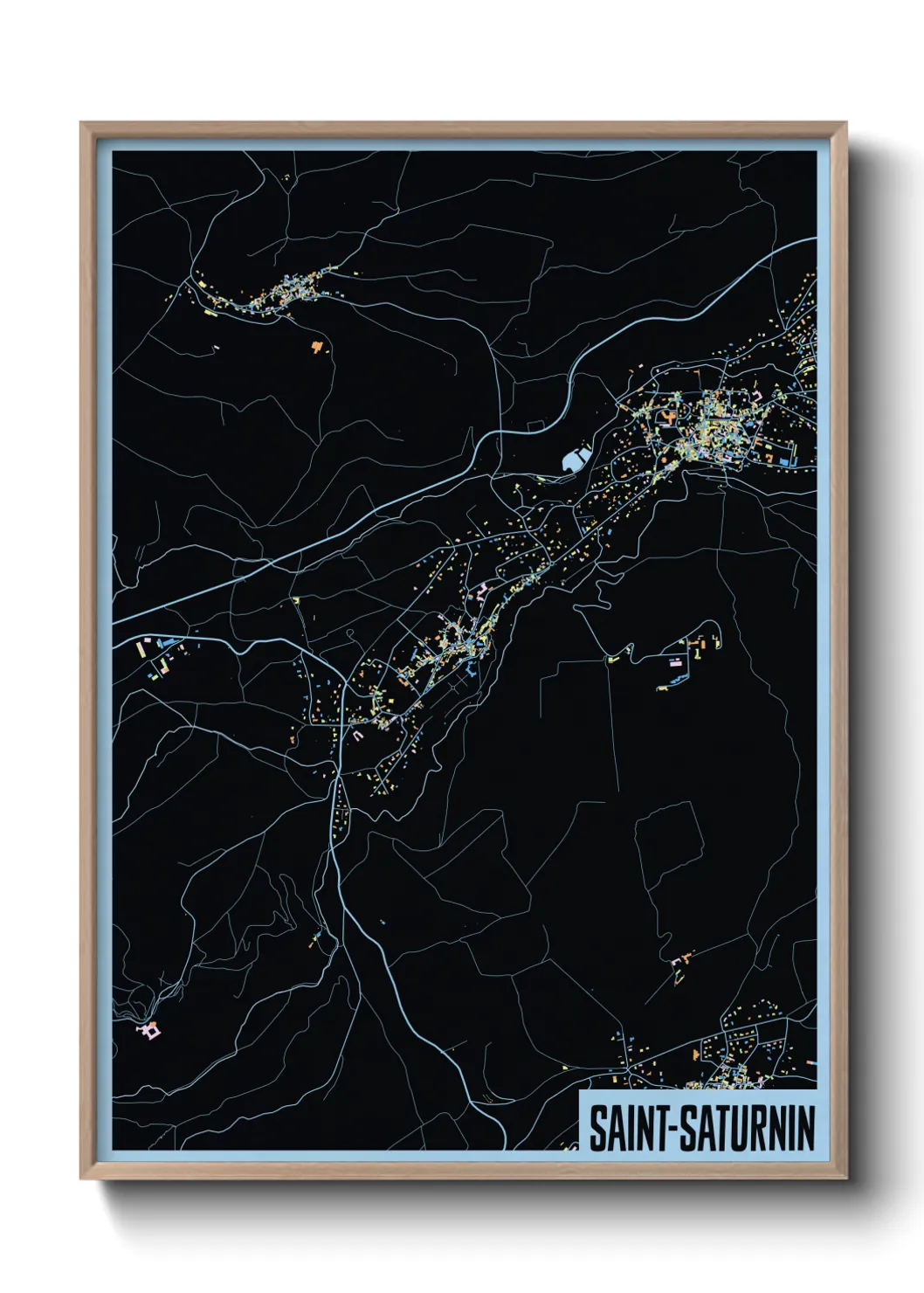 Une affiche de carte sur Saint-Saturnin