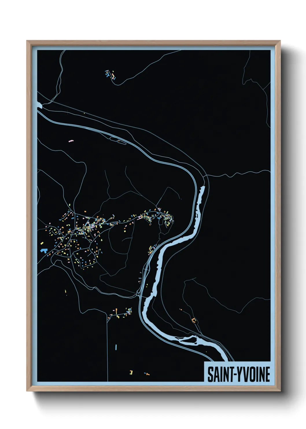 Une affiche de carte sur Saint-Yvoine