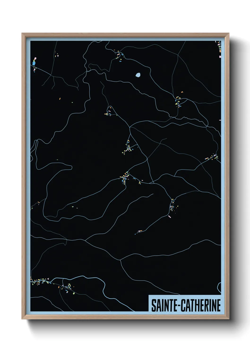 Une affiche de carte sur Sainte-Catherine