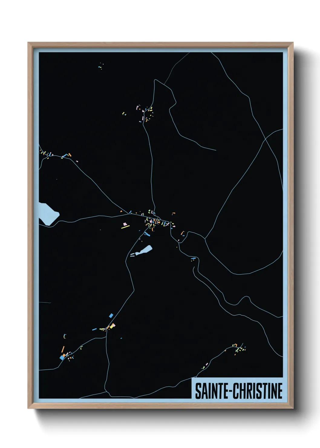 Une affiche de carte sur Sainte-Christine