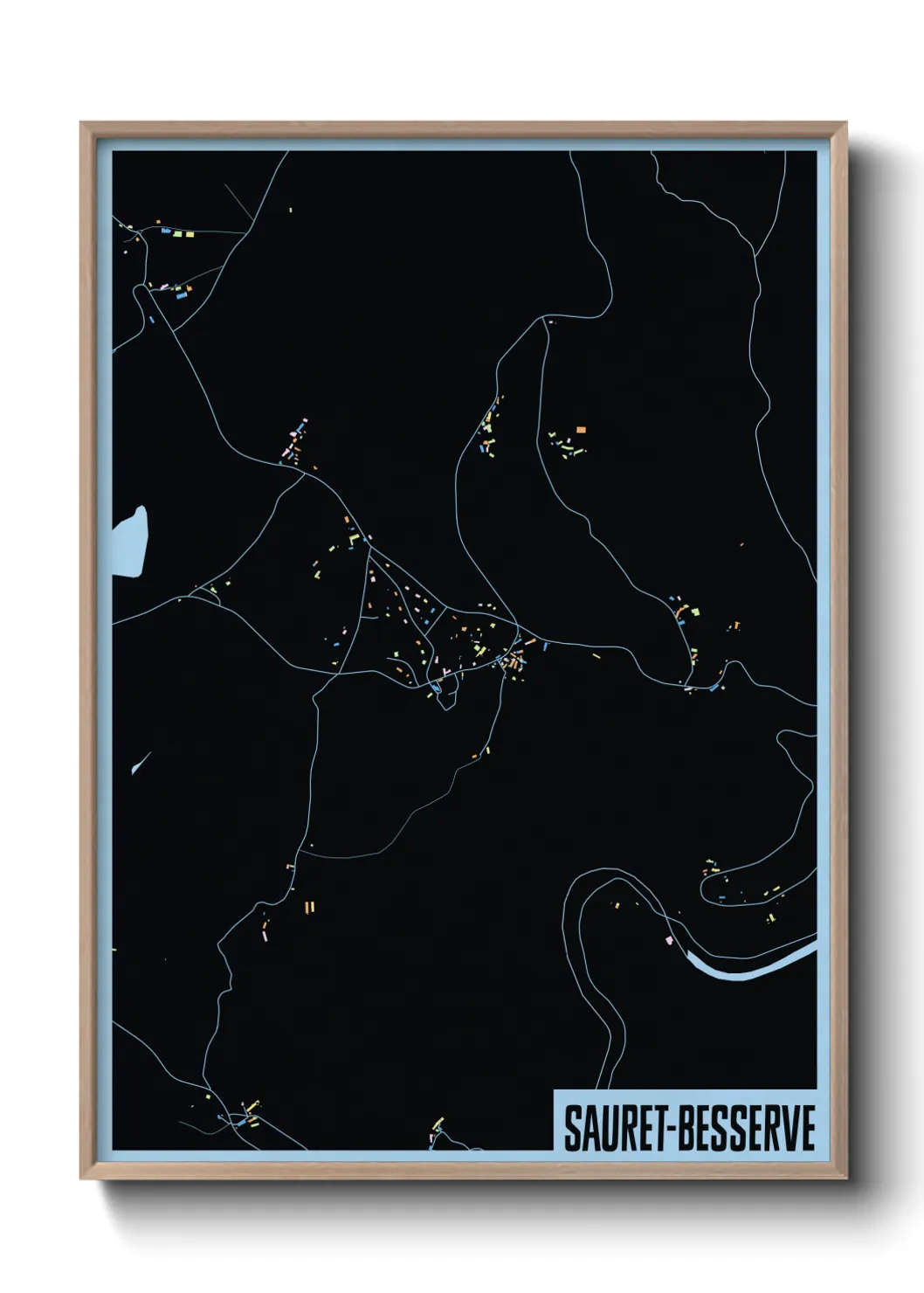 Une affiche de carte sur Sauret-Besserve