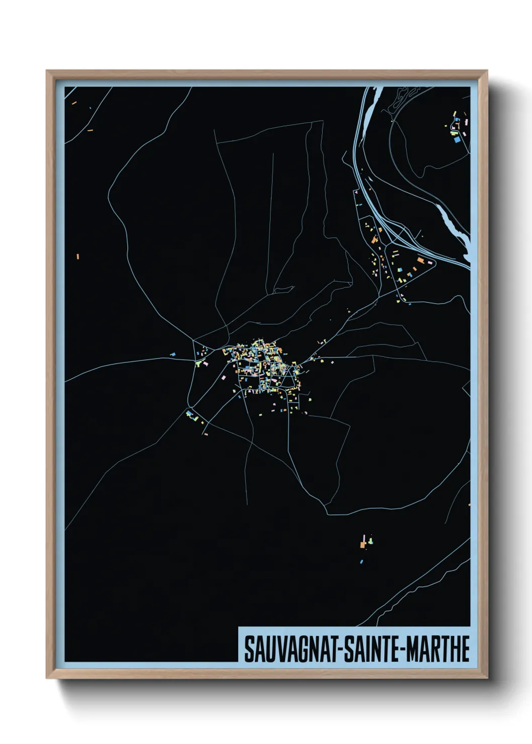 Une affiche de carte sur Sauvagnat-Sainte-Marthe