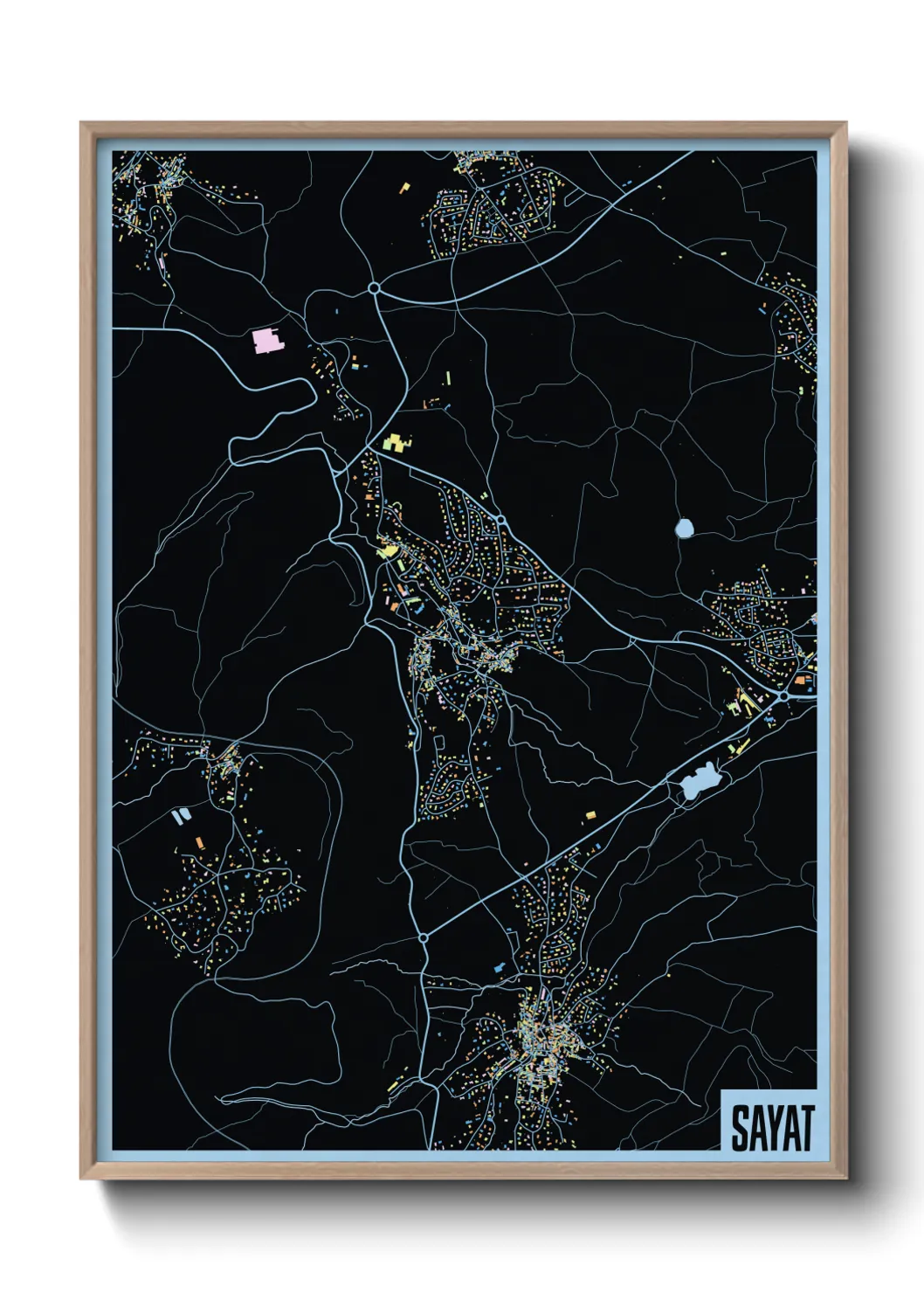 Une affiche de carte sur Sayat