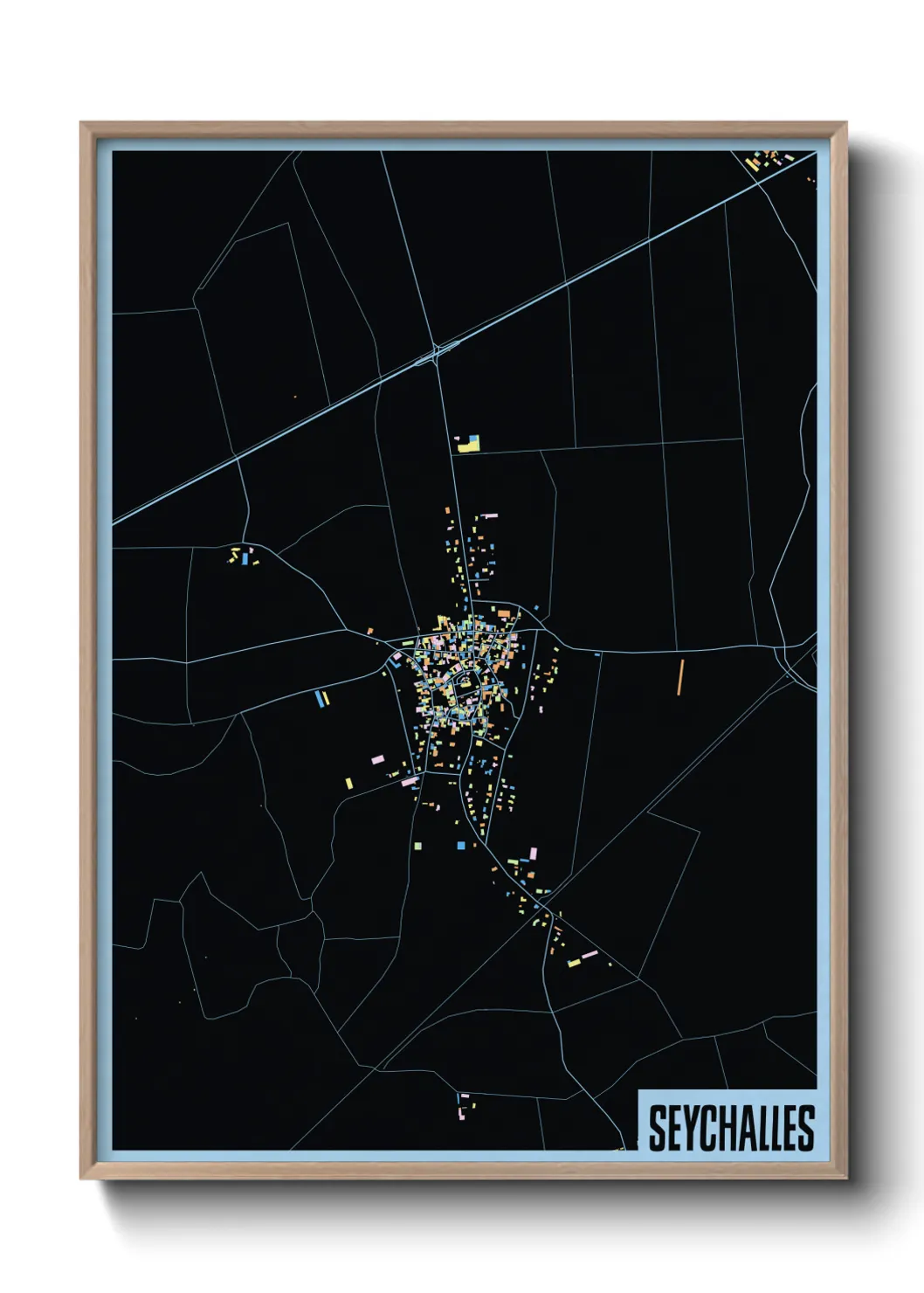 Une affiche de carte sur Seychalles