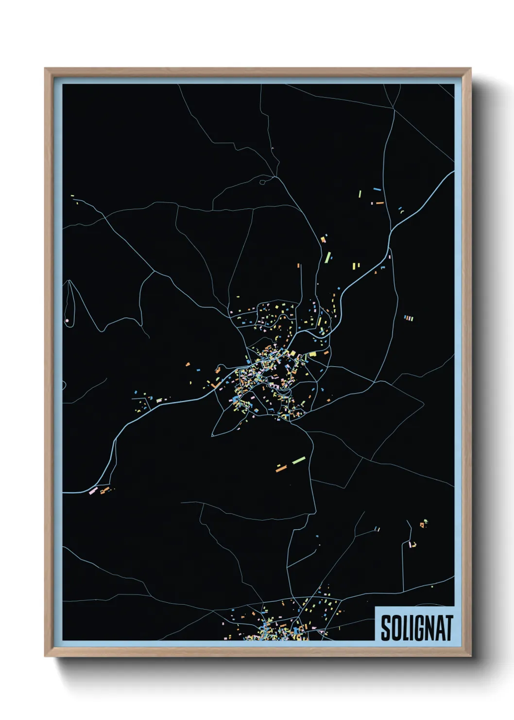 Une affiche de carte sur Solignat