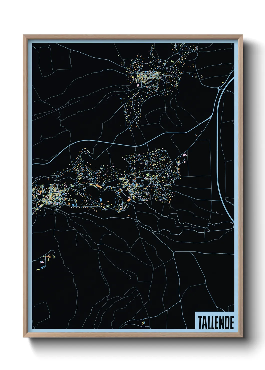 Une affiche de carte sur Tallende