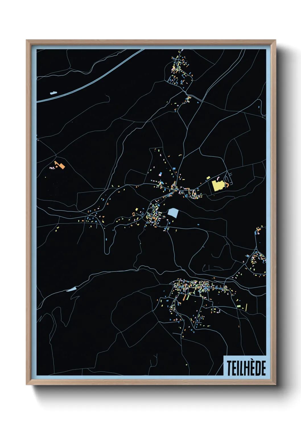 Une affiche de carte sur Teilhède