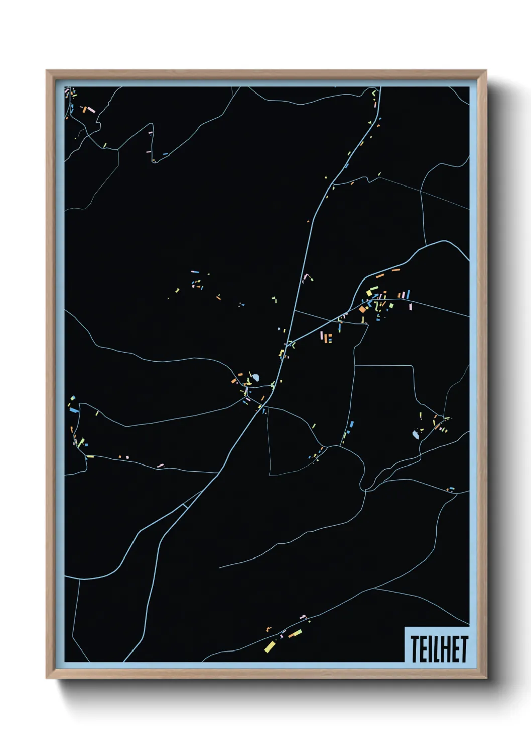 Une affiche de carte sur Teilhet