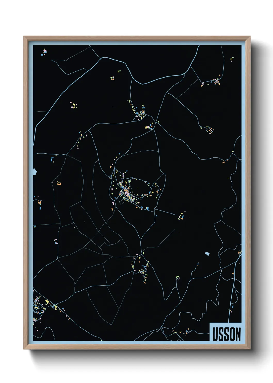 Une affiche de carte sur Usson