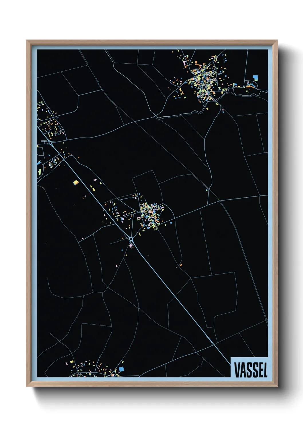 Une affiche de carte sur Vassel