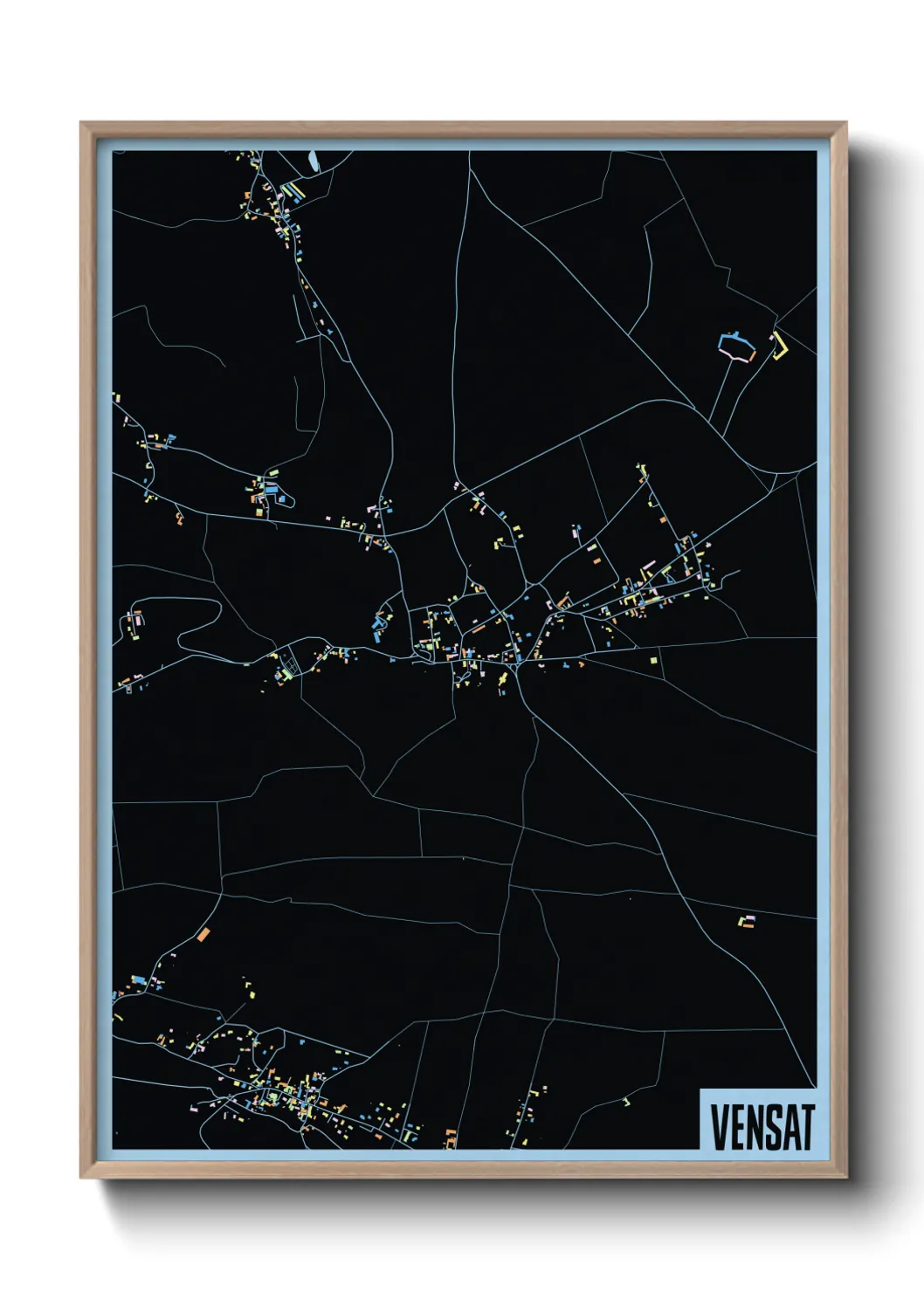 Une affiche de carte sur Vensat