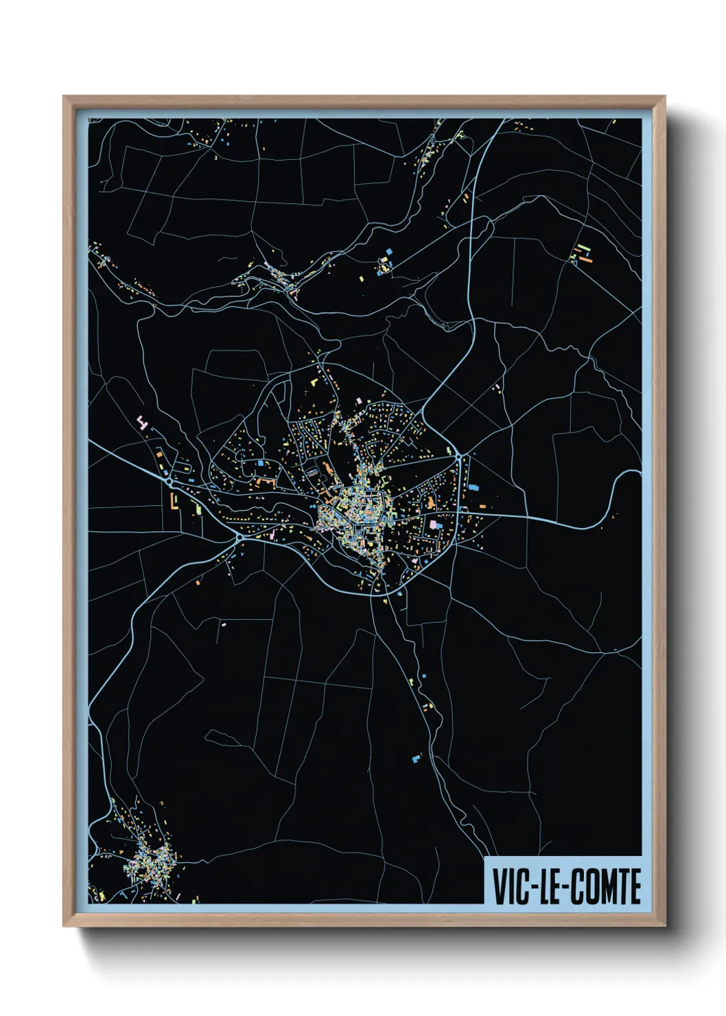 Une affiche de carte sur Vic-le-Comte