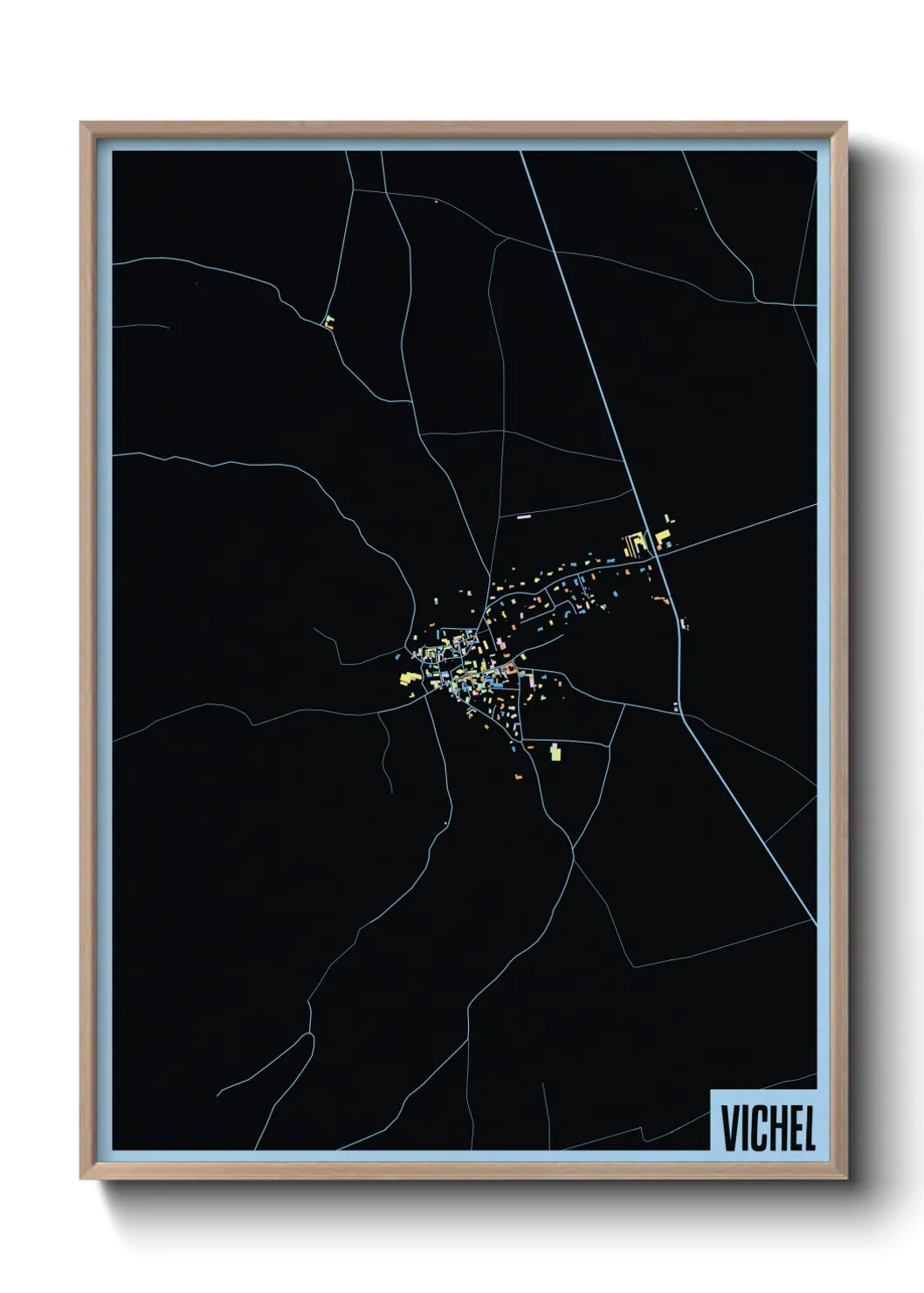 Une affiche de carte sur Vichel