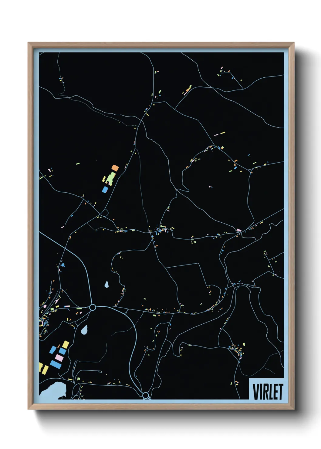 Une affiche de carte sur Virlet