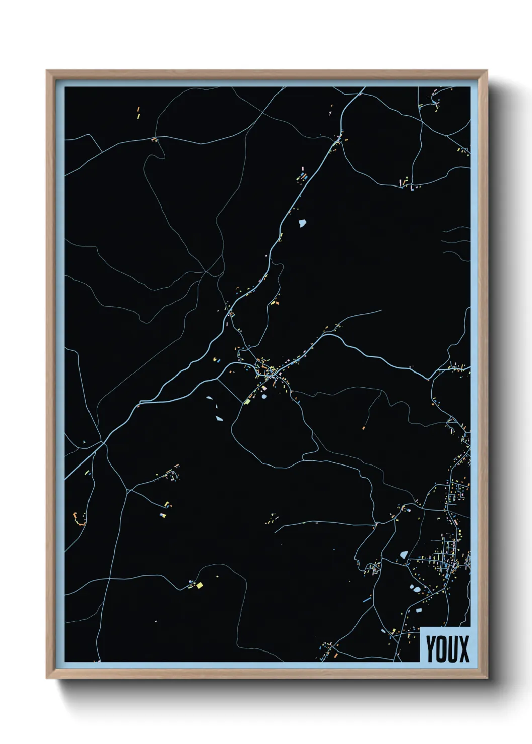 Une affiche de carte sur Youx