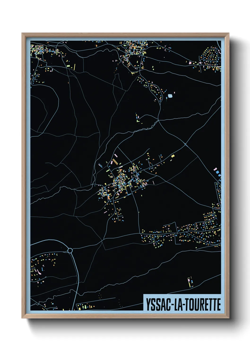 Une affiche de carte sur Yssac-la-Tourette