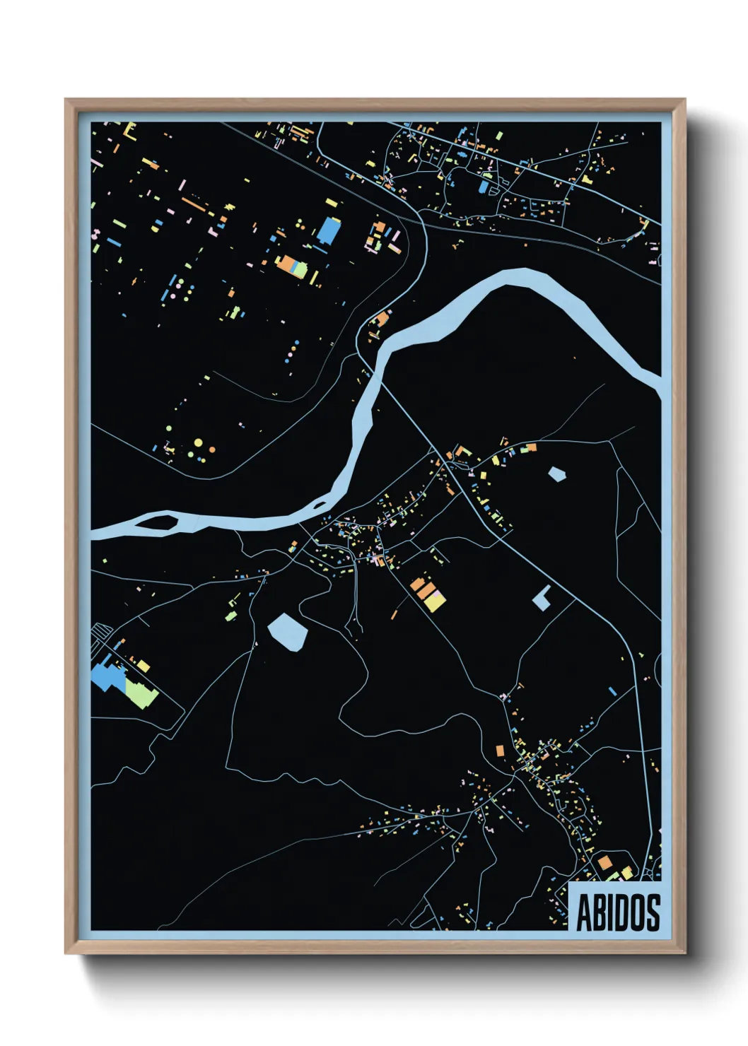 Une affiche de carte sur Abidos