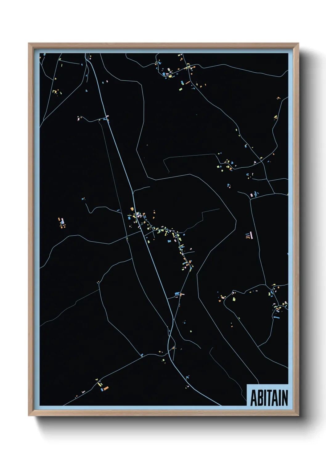 Une affiche de carte sur Abitain
