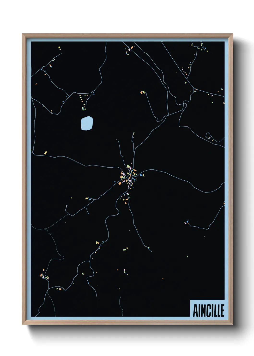 Une affiche de carte sur Aincille