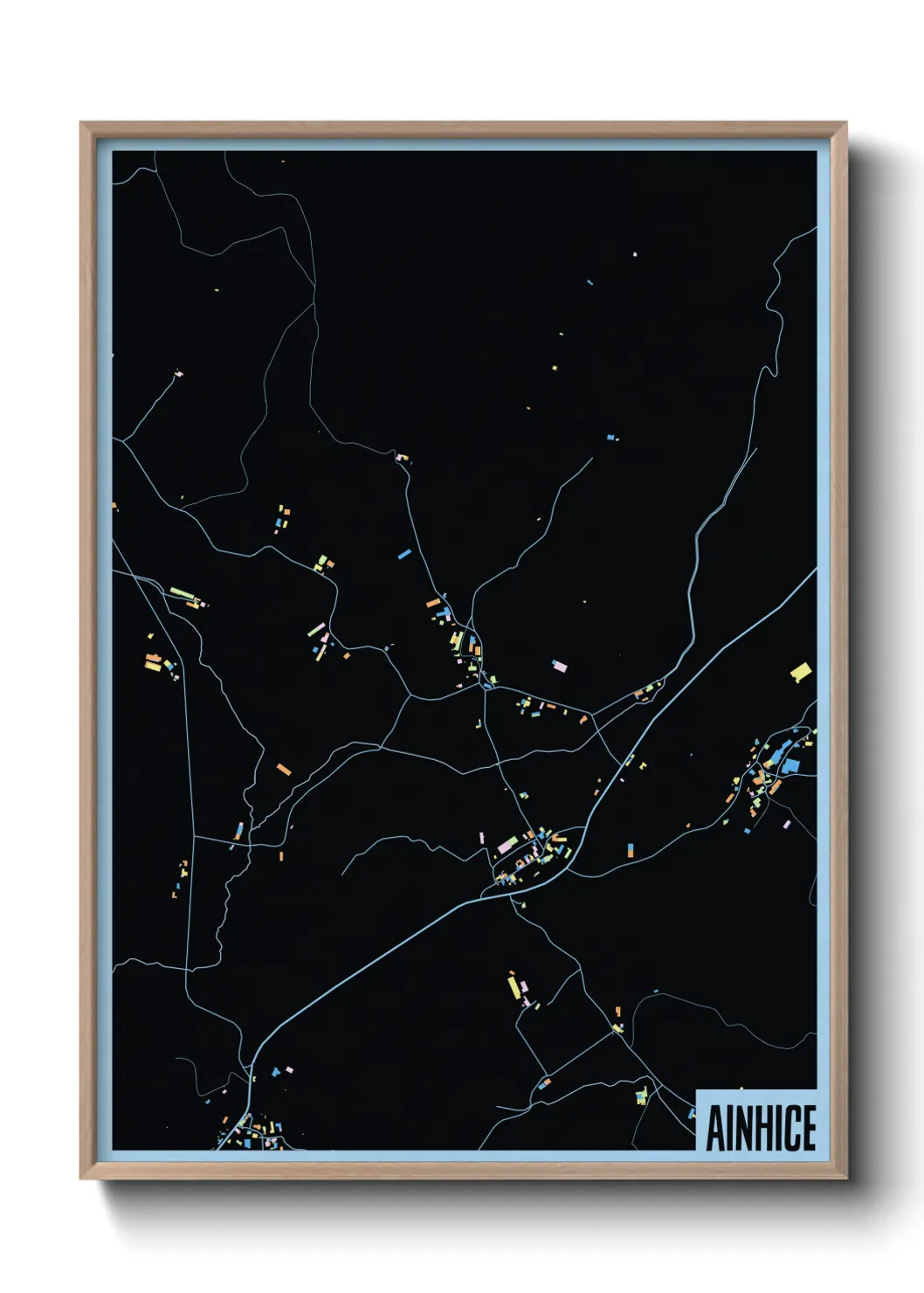 Une affiche de carte sur Ainhice