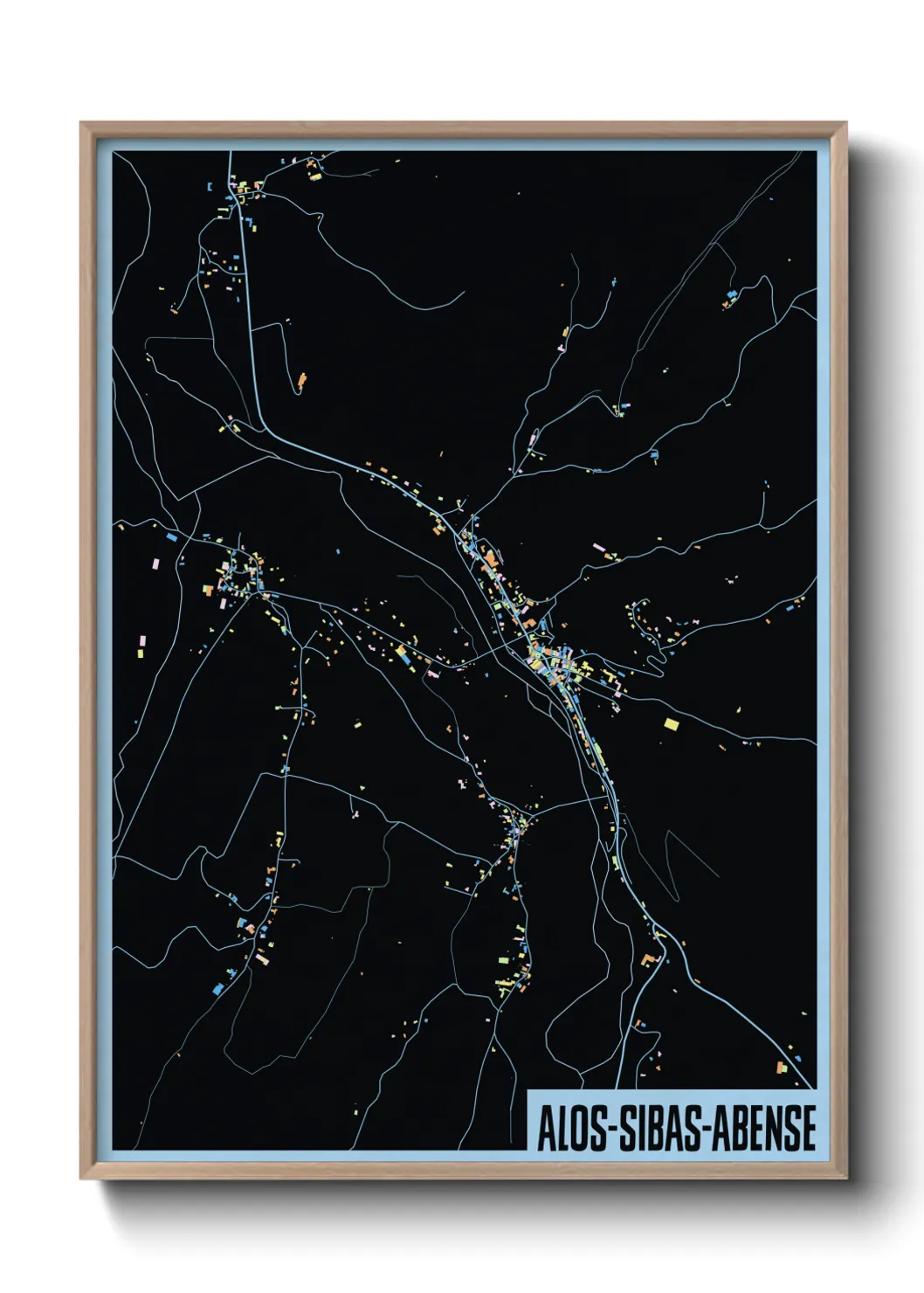 Une affiche de carte sur Alos-Sibas-Abense