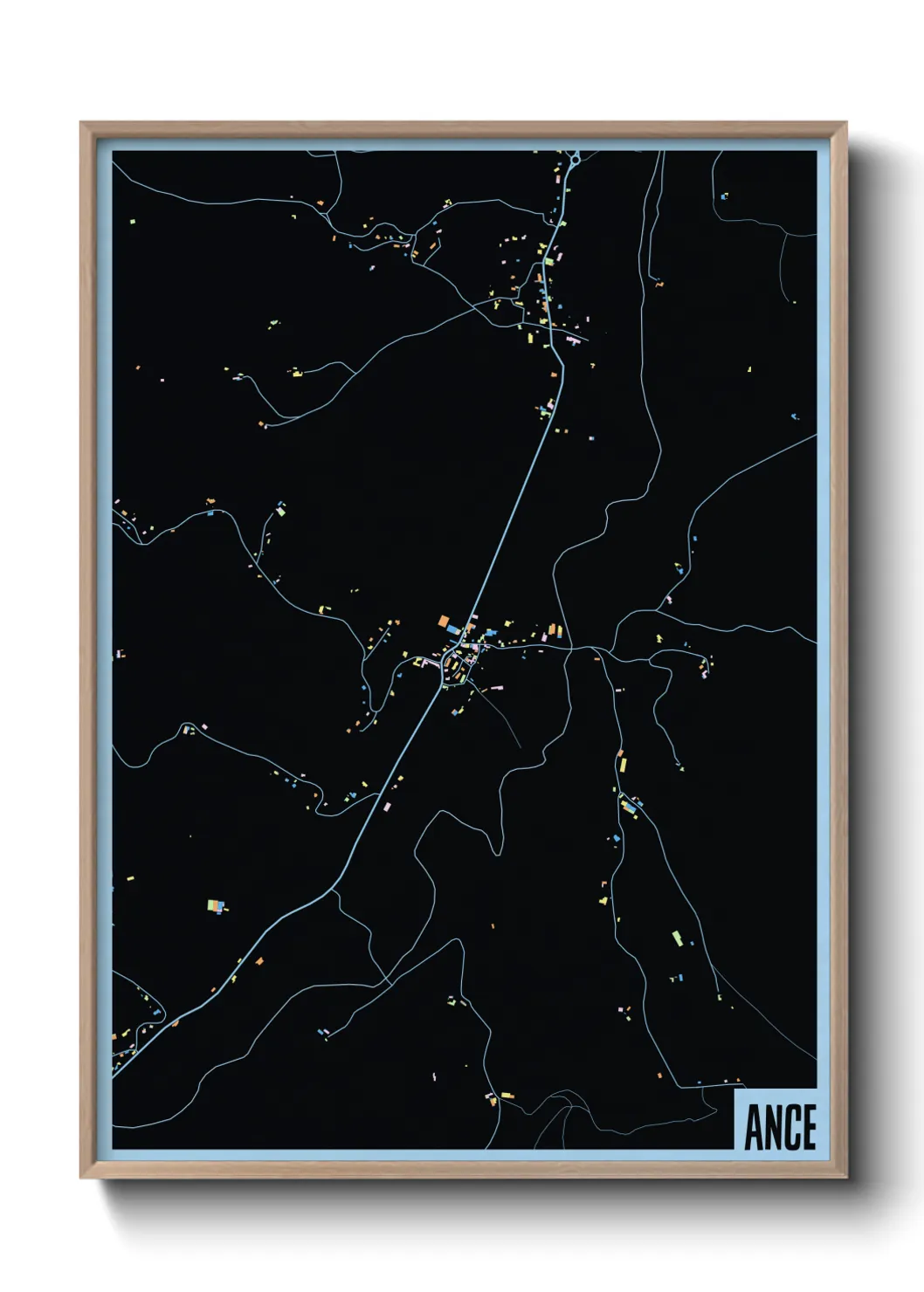 Une affiche de carte sur Ance