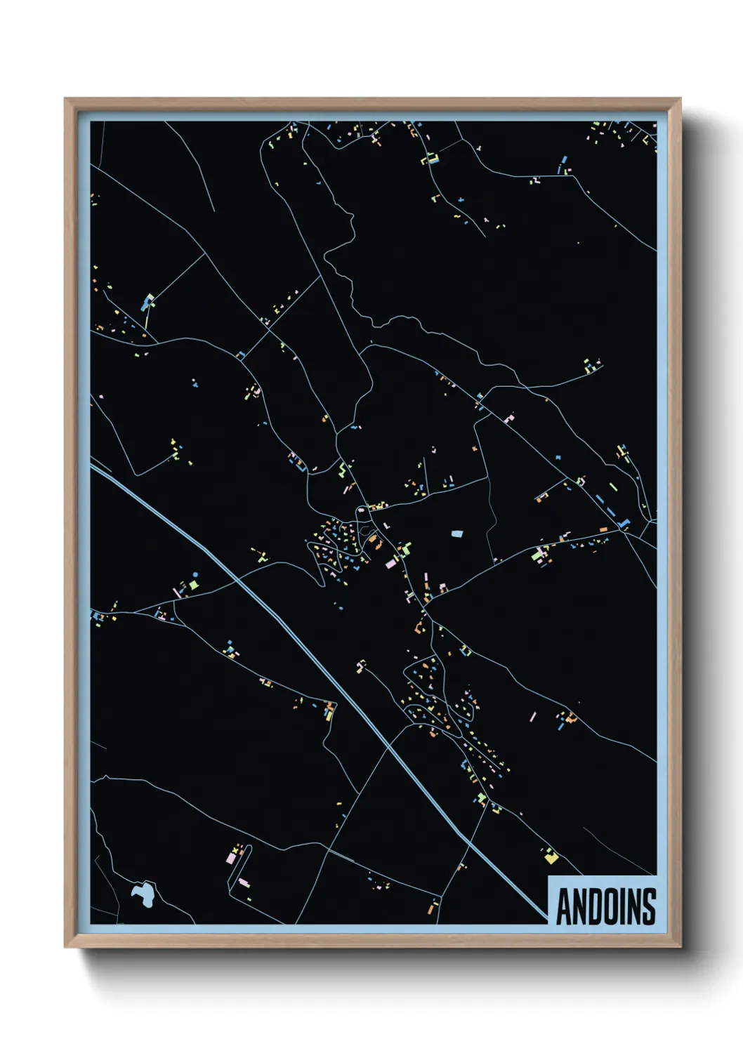 Une affiche de carte sur Andoins