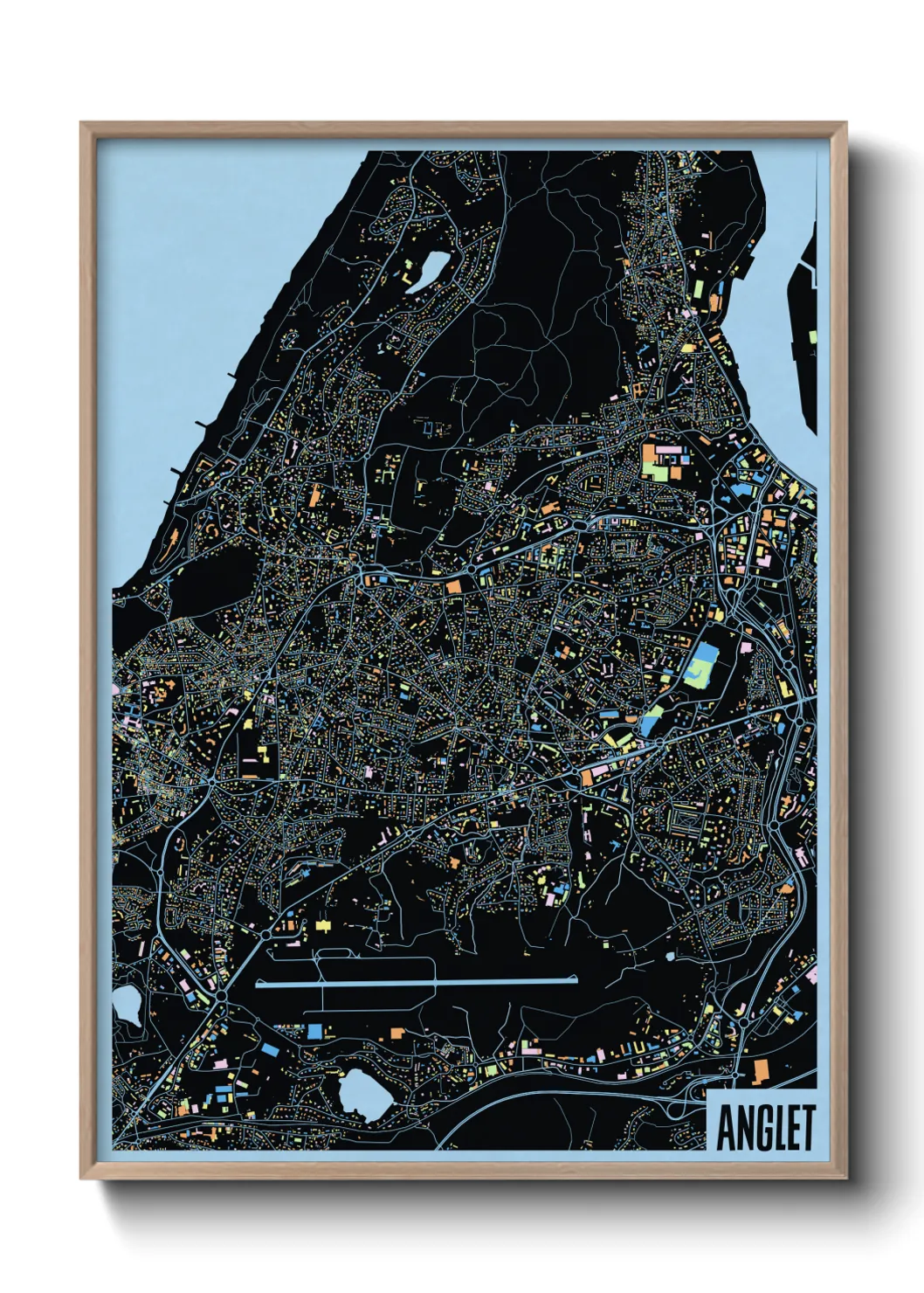 Une affiche de carte sur Anglet