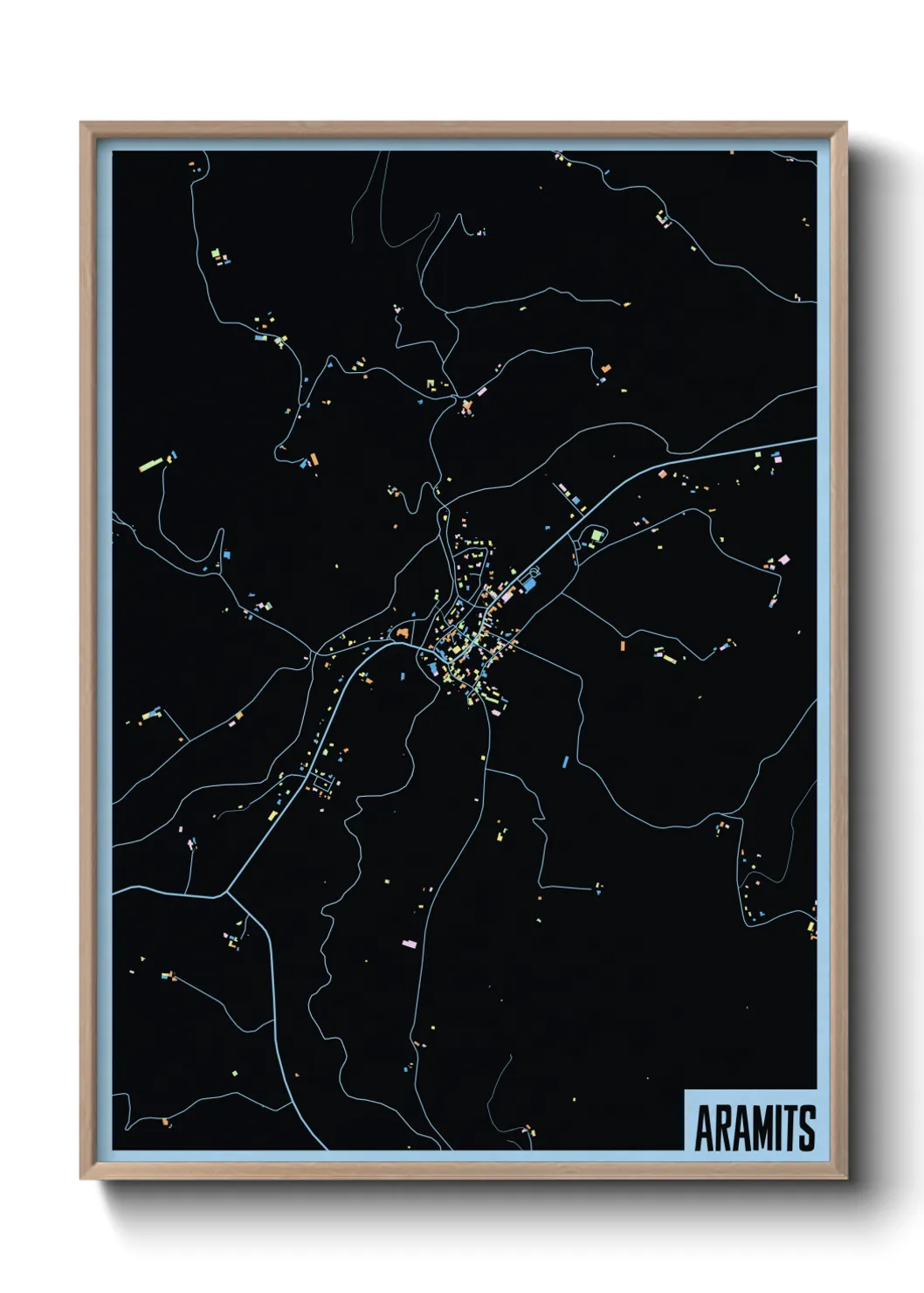 Une affiche de carte sur Aramits