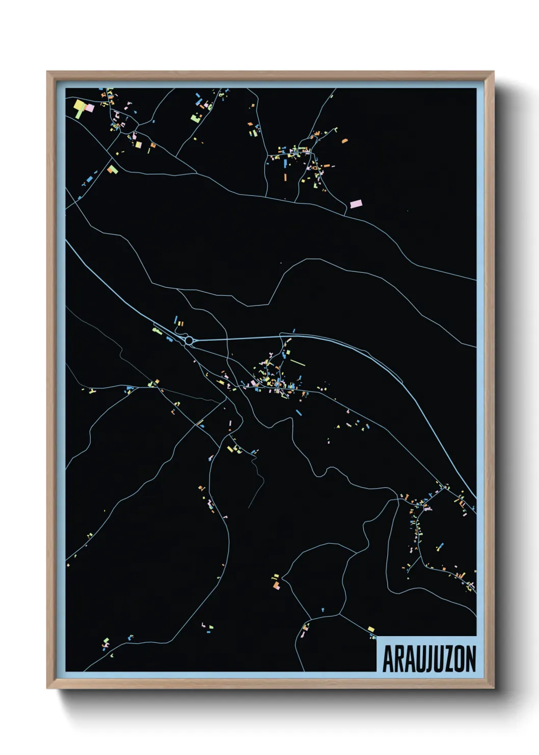 Une affiche de carte sur Araujuzon