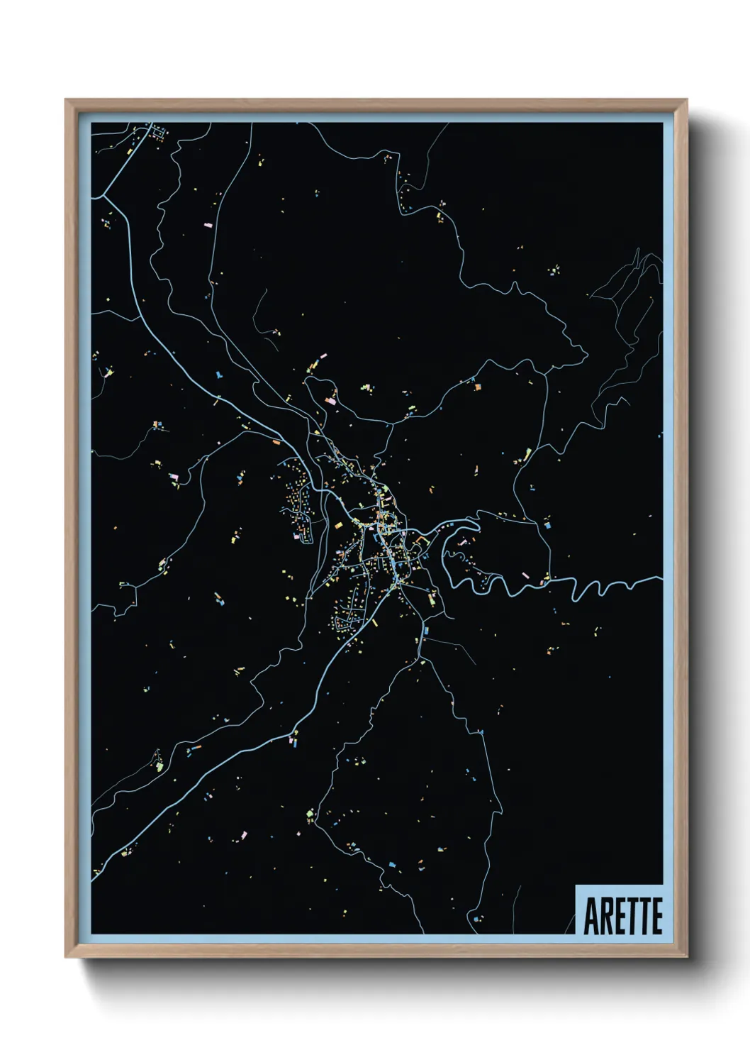 Une affiche de carte sur Arette