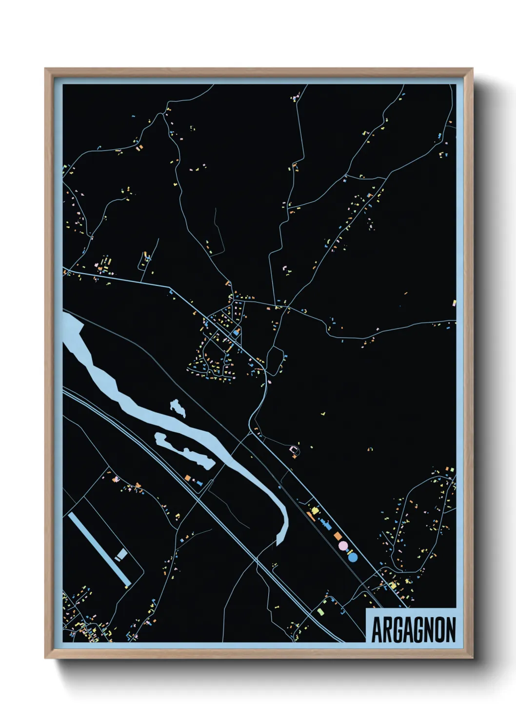 Une affiche de carte sur Argagnon