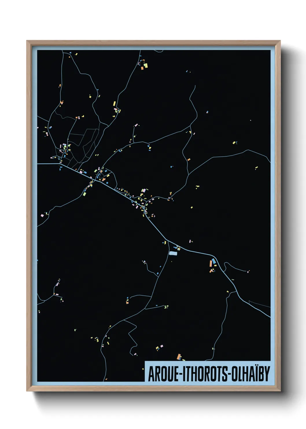 Une affiche de carte sur Aroue-Ithorots-Olhaïby