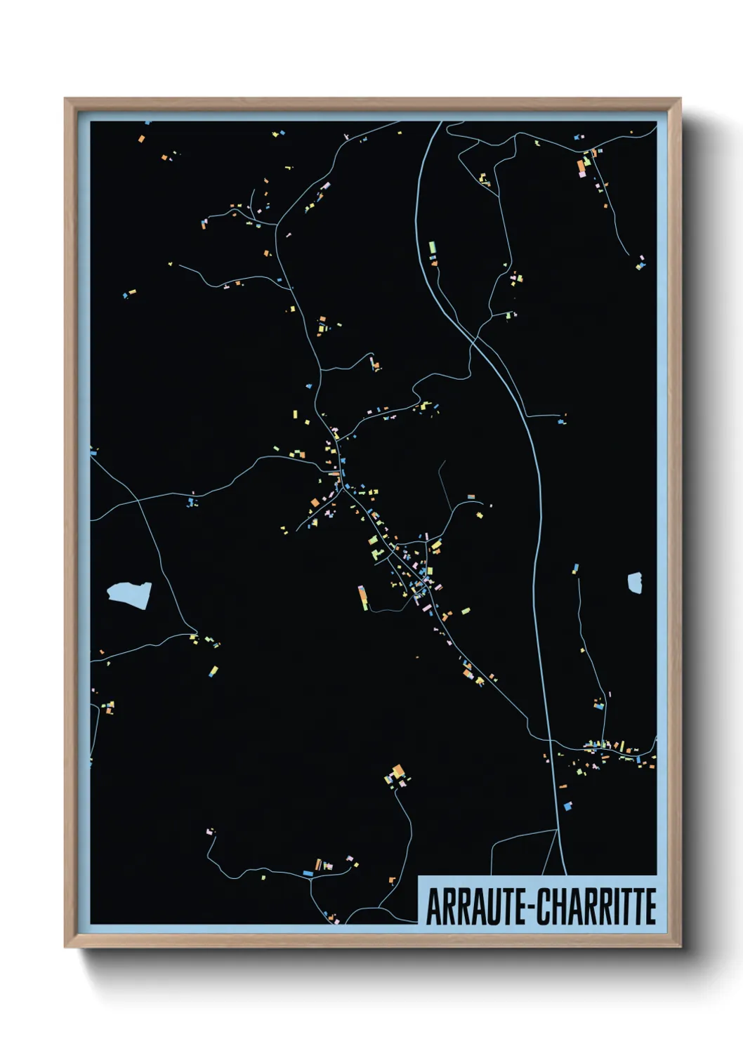 Une affiche de carte sur Arraute-Charritte