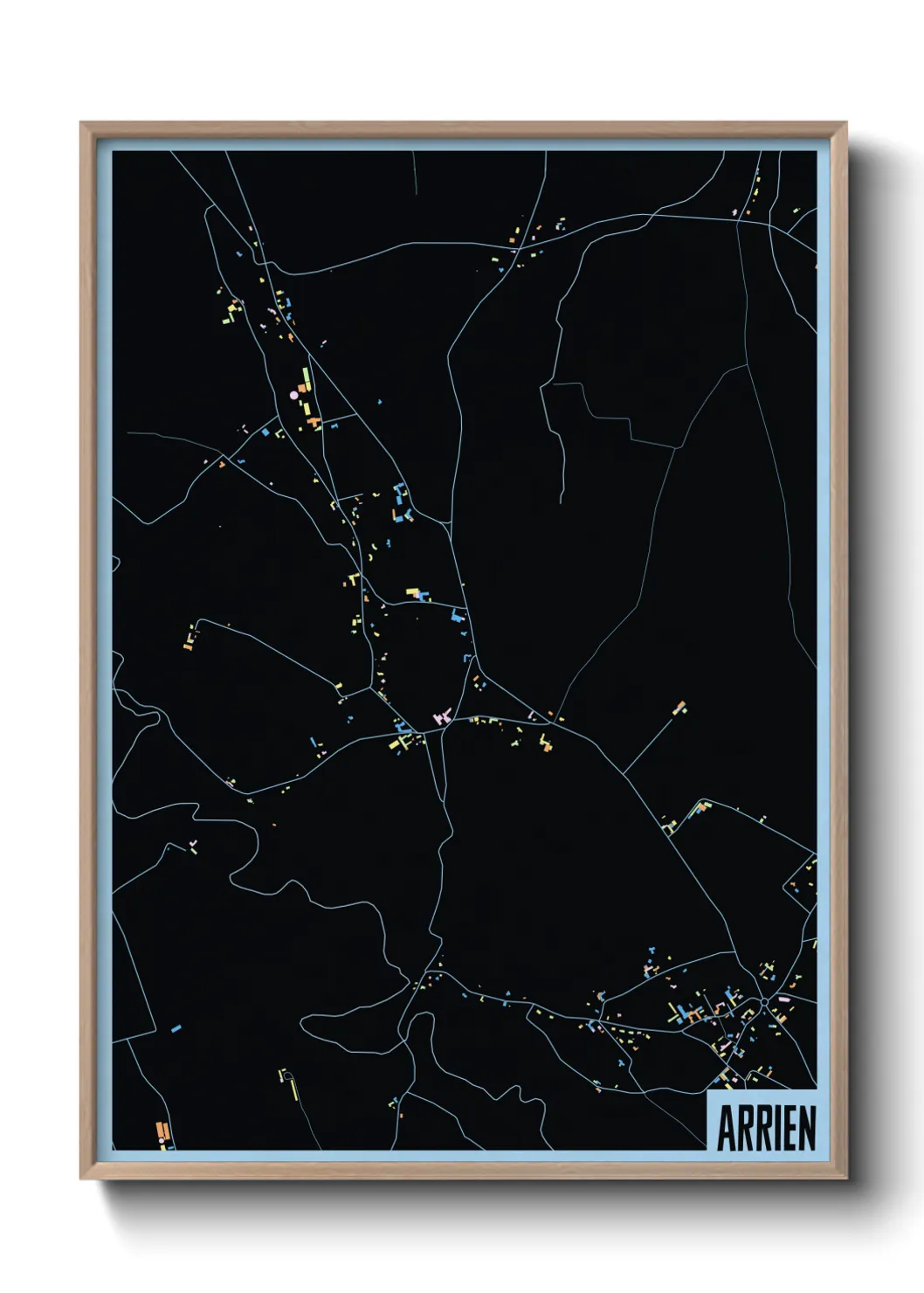 Une affiche de carte sur Arrien