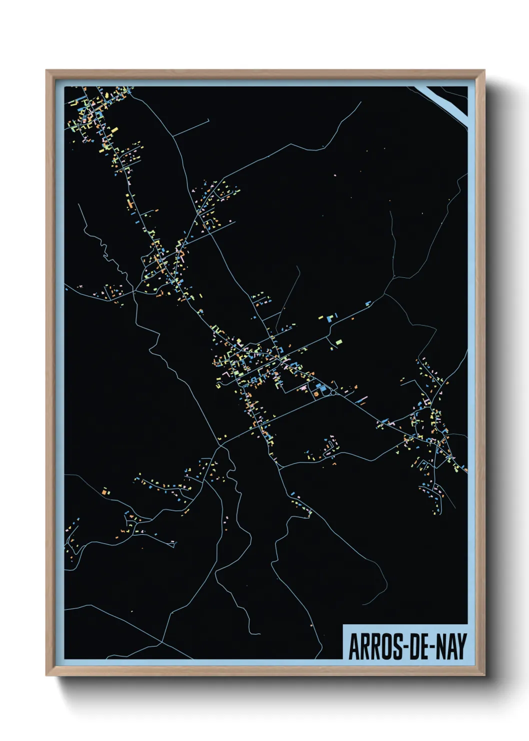 Une affiche de carte sur Arros-de-Nay