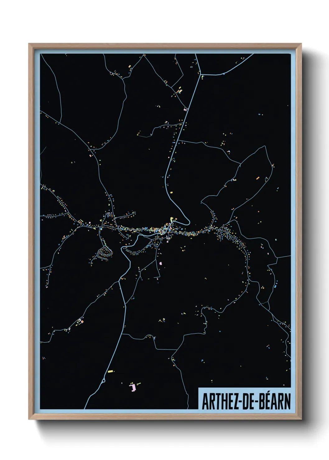 Une affiche de carte sur Arthez-de-Béarn