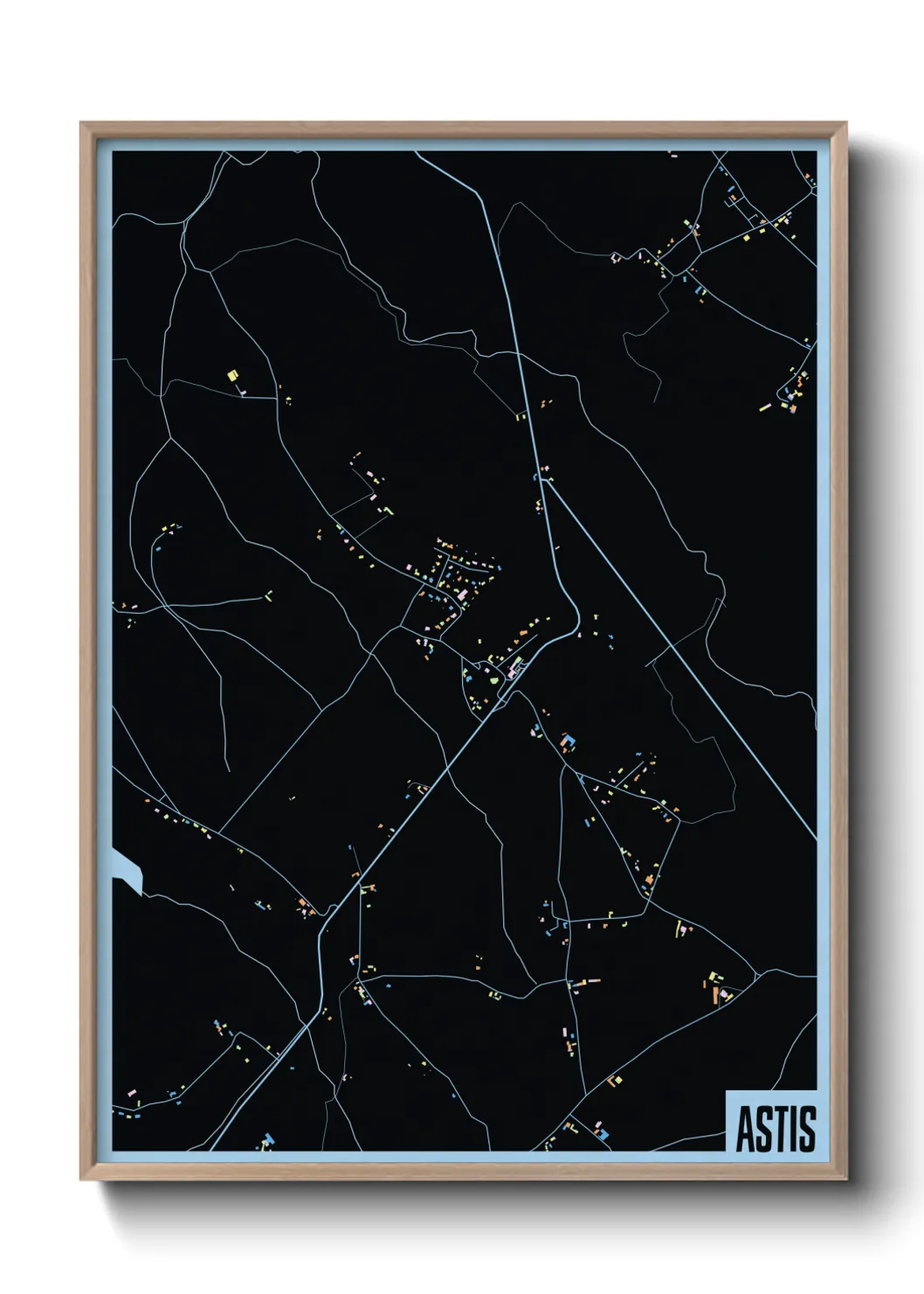 Une affiche de carte sur Astis