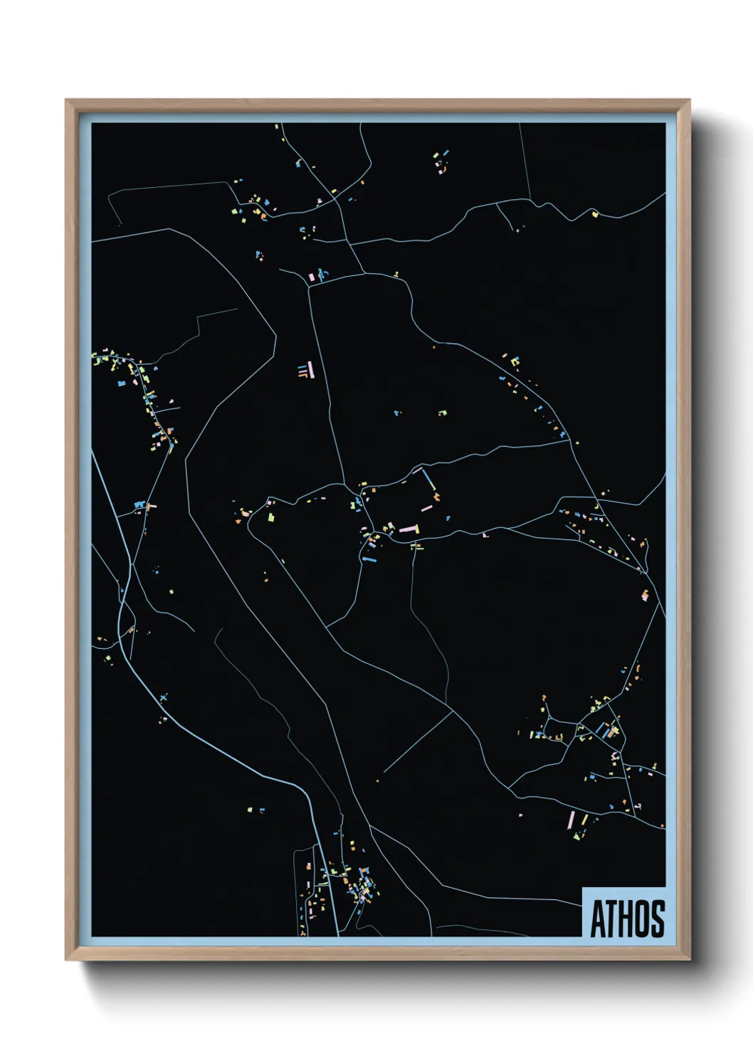 Une affiche de carte sur Athos